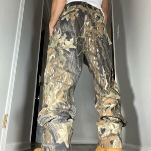 Vintage Realtree Camo Cargo Sweatpants Mens Size 40x33 Made In USA Fleece